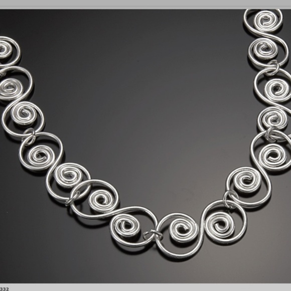 Denim, Boots, & Bling Jewelry - Hammered Silver Scrollwork Necklace